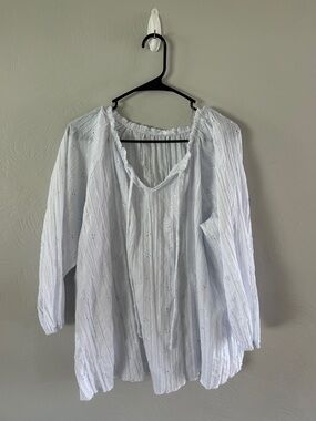 Chic Soul White Eyelet Peasant Tunic